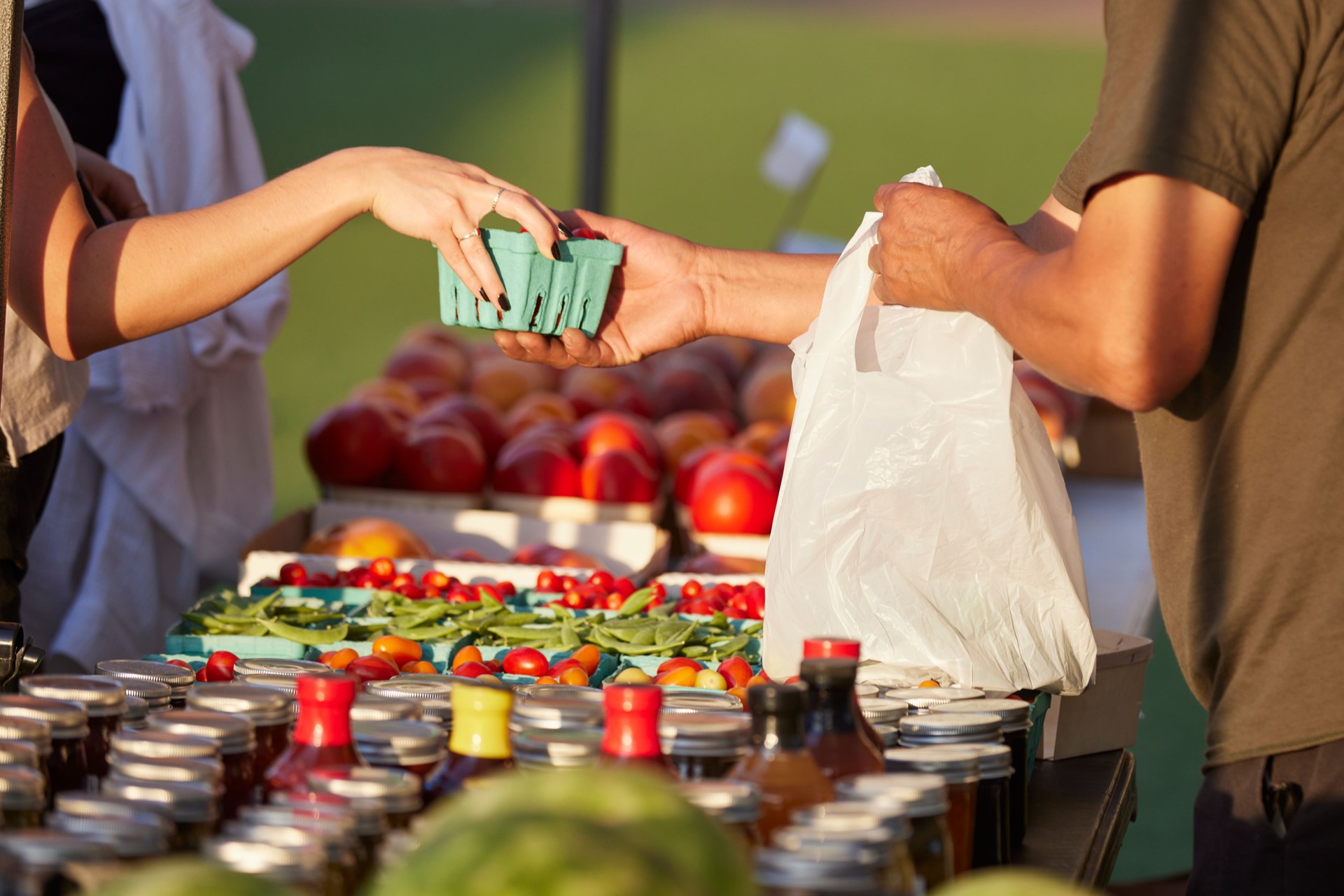 Farmers market interaction